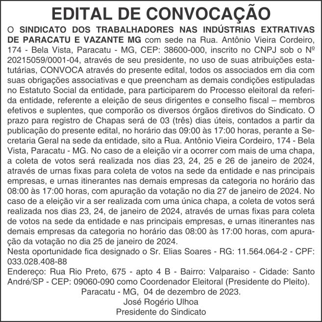 eleição edital